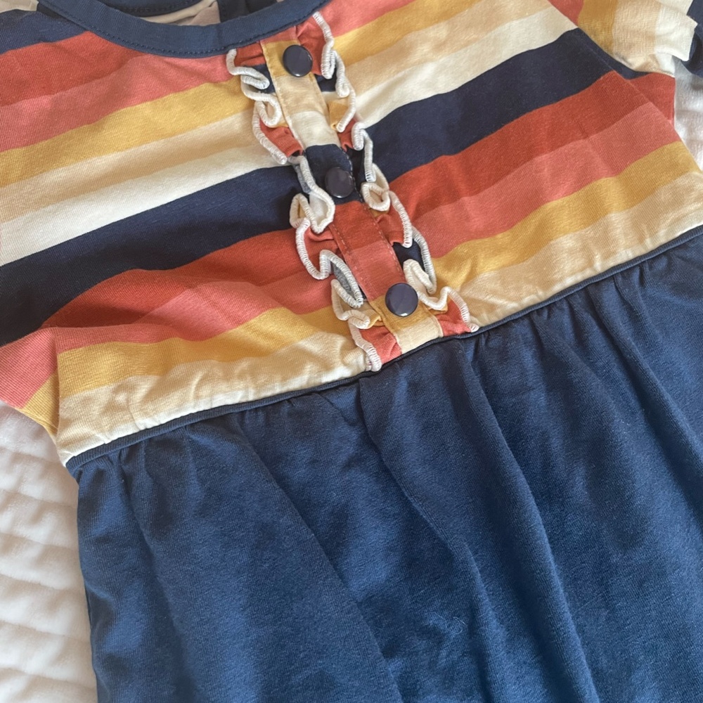 RUFFLE BUTTS DESERT HORIZON STRIPE FULL LENGTH ROMPER SIZE 18-24 MONTHS